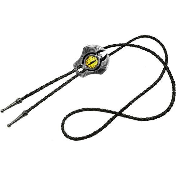 Bolo Tie Evil Eye Natural Gem Western Cowboy Yellow - Picture 2 of 5
